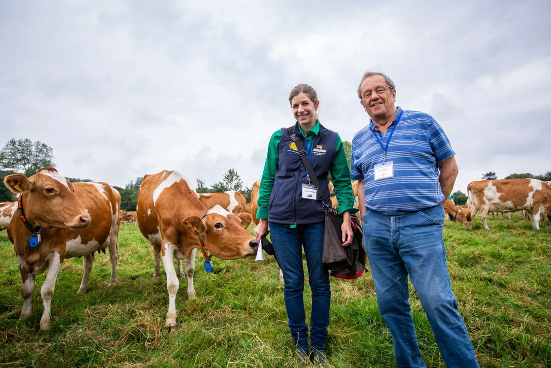 Courtney Walker, left, World Guernsey Cattle Federation secretary, and Ray Watts, the president of the Royal Guernsey Agricultural and Horticultural Society. (32221653)