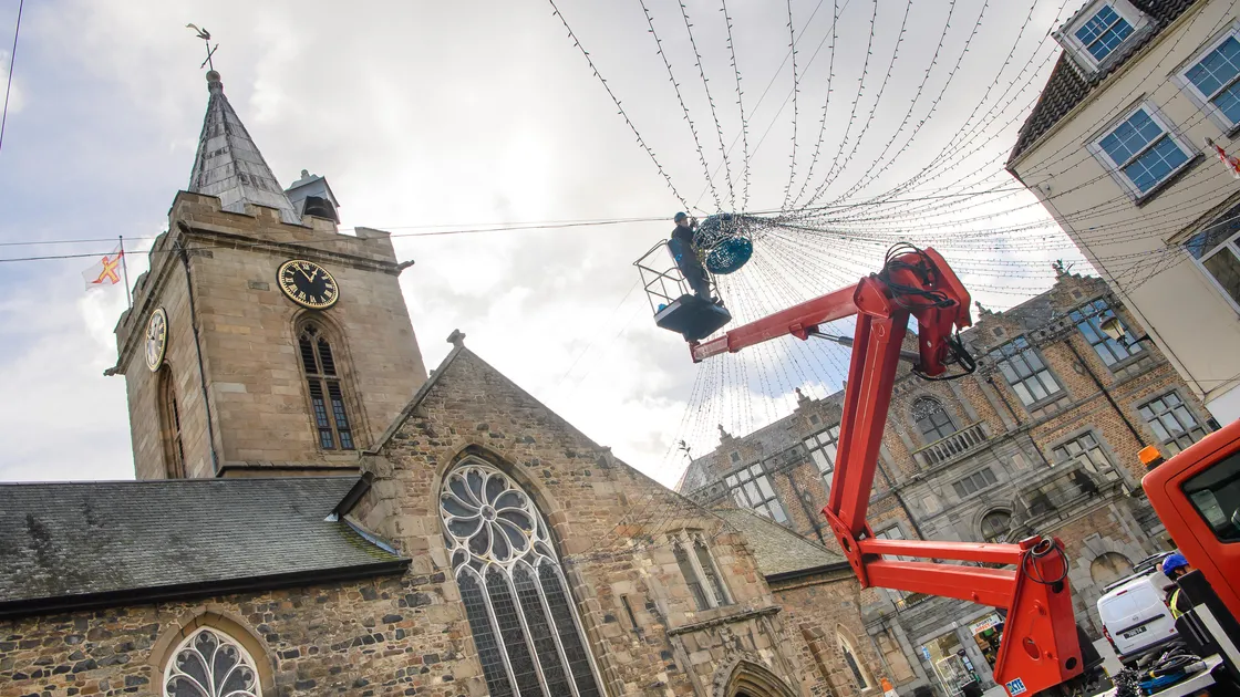 With the lights nearly up, Event Hire will now start work with Guernsey Electricity to test all the electrics