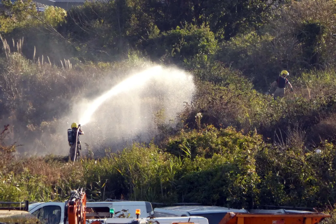 Firefighters remained at the site overnight dampening down hot spots, as due to the wind, there was risk of reignition.