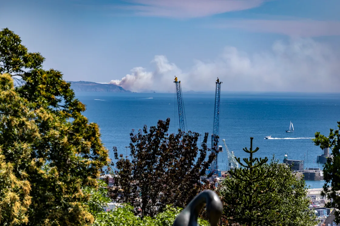 Huge plumes of smoke could be seen from Guernsey on Friday afternoon.
