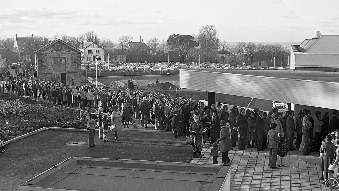 Thousands of people turned up for the opening of the Beau Sejour Leisure Centre in December 1976. 