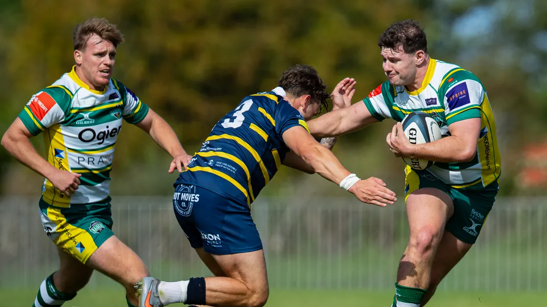 Ethan Smith, right, was among the Guernsey try-scorers on Saturday.