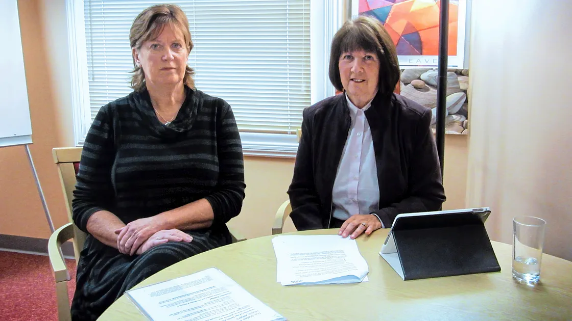 Chief probation officer Anna Guilbert, left, and president of Home Affairs Deputy Mary Lowe. (Picture by Anna Brehaut, 19862800)