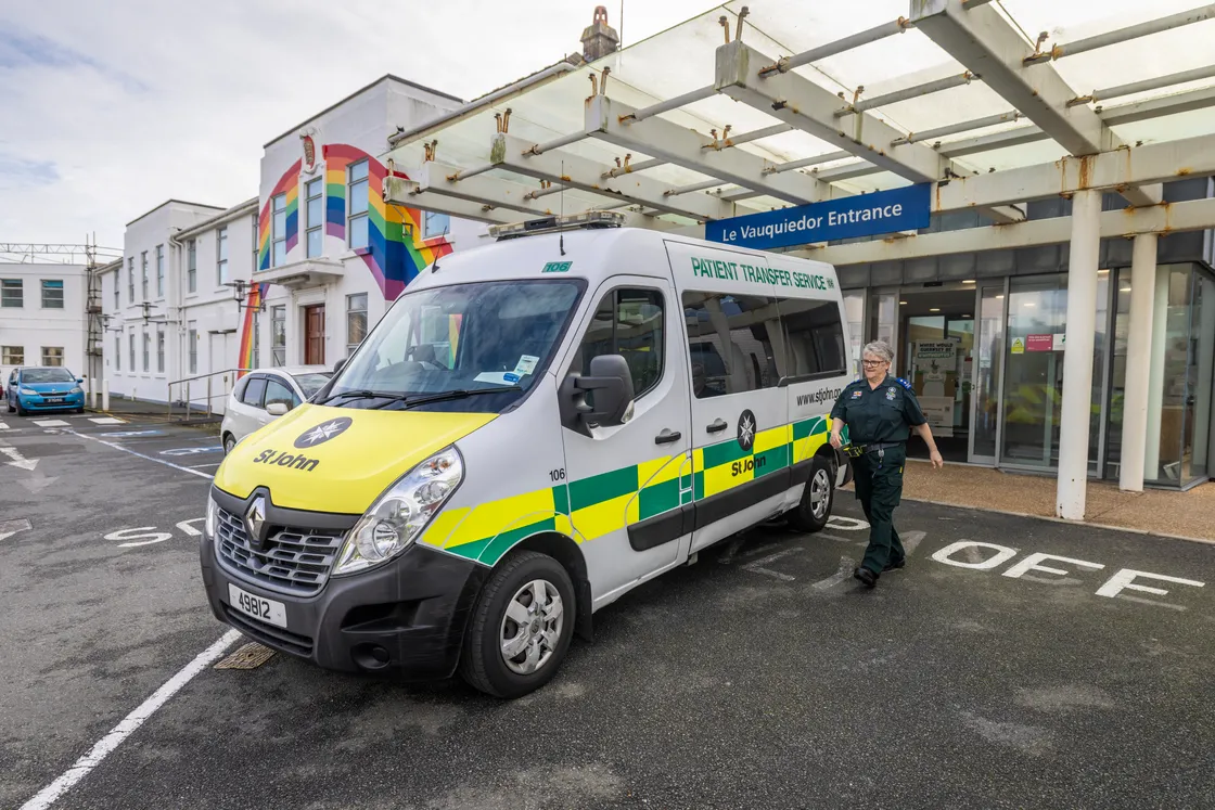 Nicky heads back to the ambulance after a drop off at the PEH.