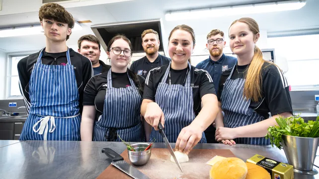 TGI students get cooking tips from the Royal Navy