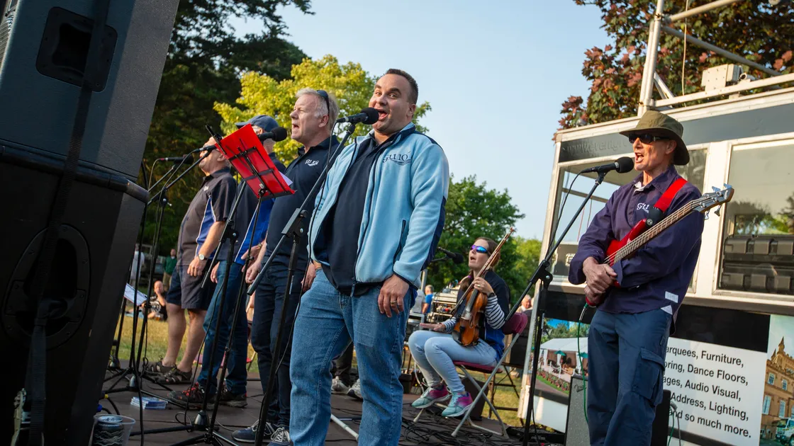 Local group GU10 helped to make sea shanties popular in the island. They are pictured at the Viaer Marchi in 2023