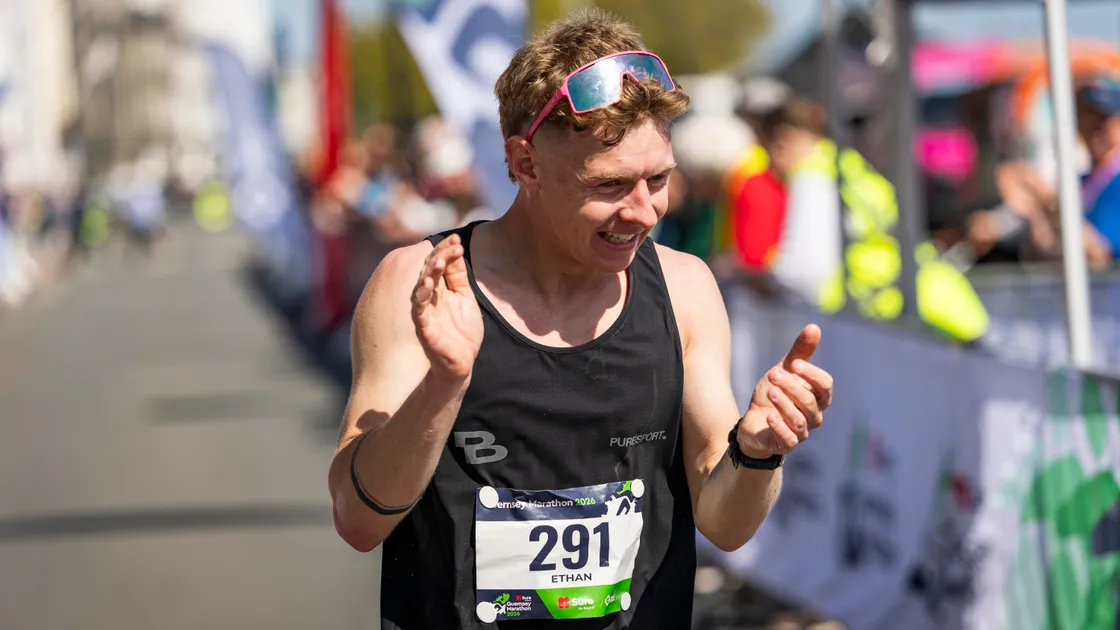 Ethan Woodhead is delighted with his run in the Sure Guernsey Marathon.