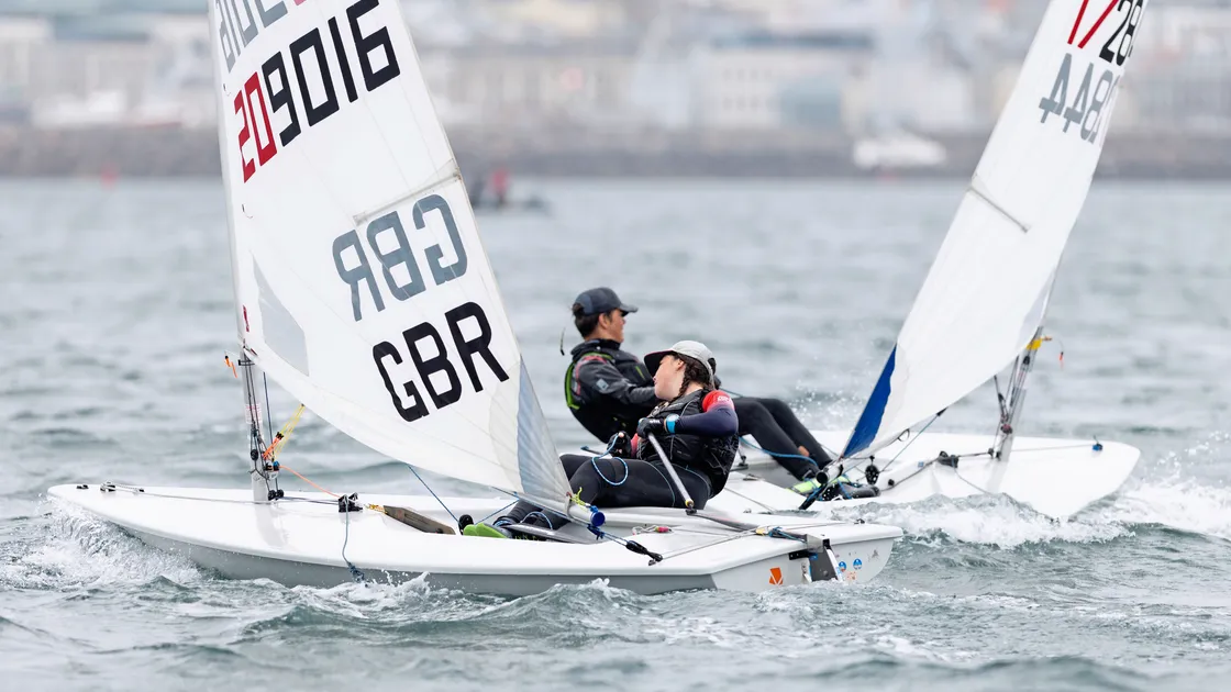 Jess Watson, UK ranked third U19 female, in foreground crossing behind brother Barney, who took third place in the Channel Islands Championships