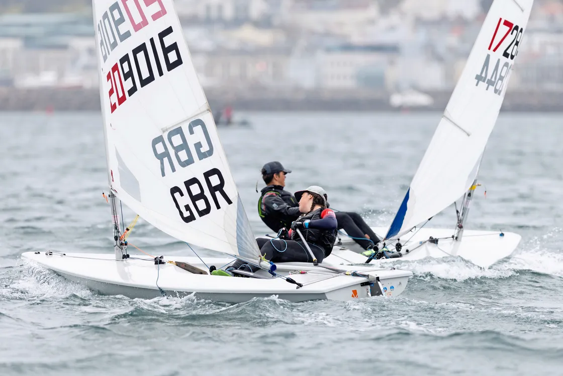 Jess Watson, UK ranked third U19 female, in foreground crossing behind brother Barney, who took third place in the Channel Islands Championships