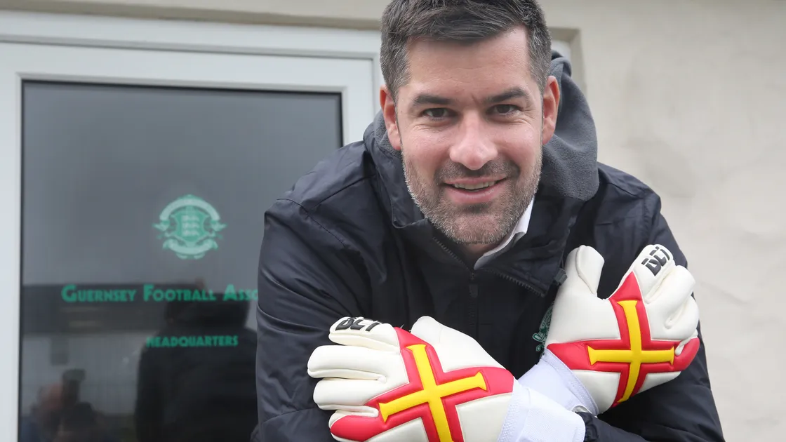 Happier days: Chris Tardif on his appointment as Island manager in 2017. (30245584)