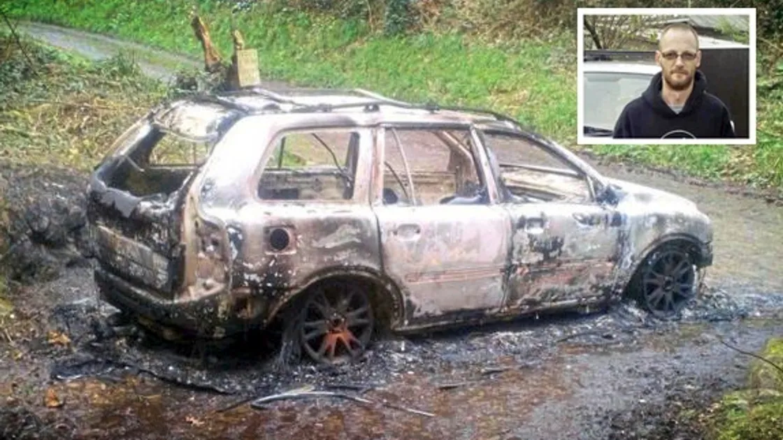 The remains of Mikus Alps, inset, were found in a burned-out car at Petit Bot. Police investigating the body were led on a trail of guns and drugs. (22640941)