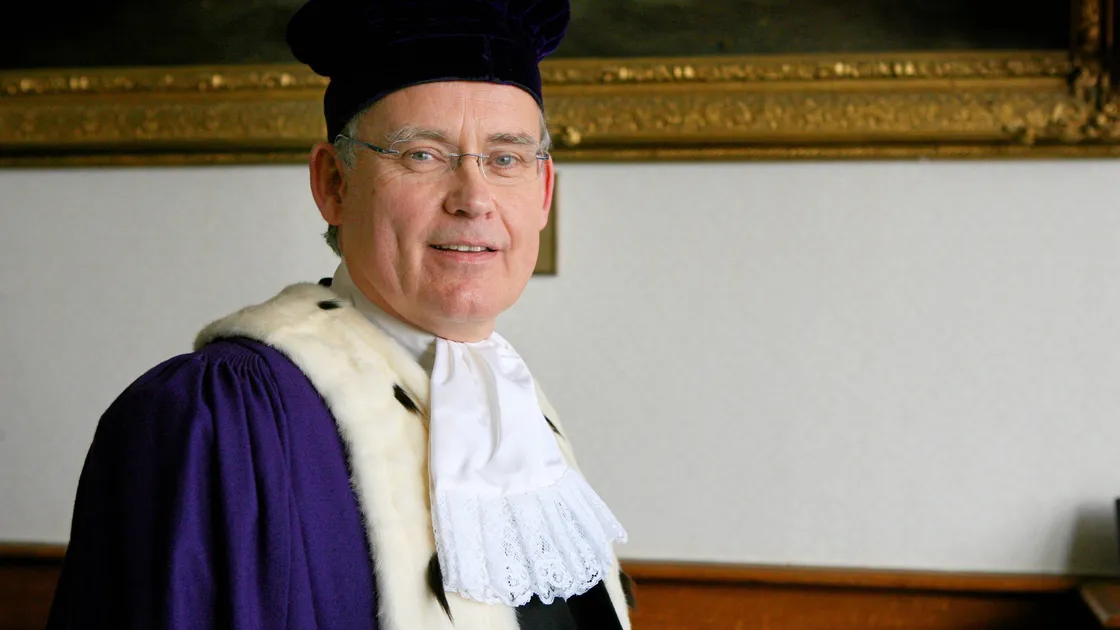 Bailiff Sir Richard Collas on the day he was sworn in to office in March 2012. He sat in the Full Court for the last time yesterday, but for the first time it was a virtual court. (28187769)
