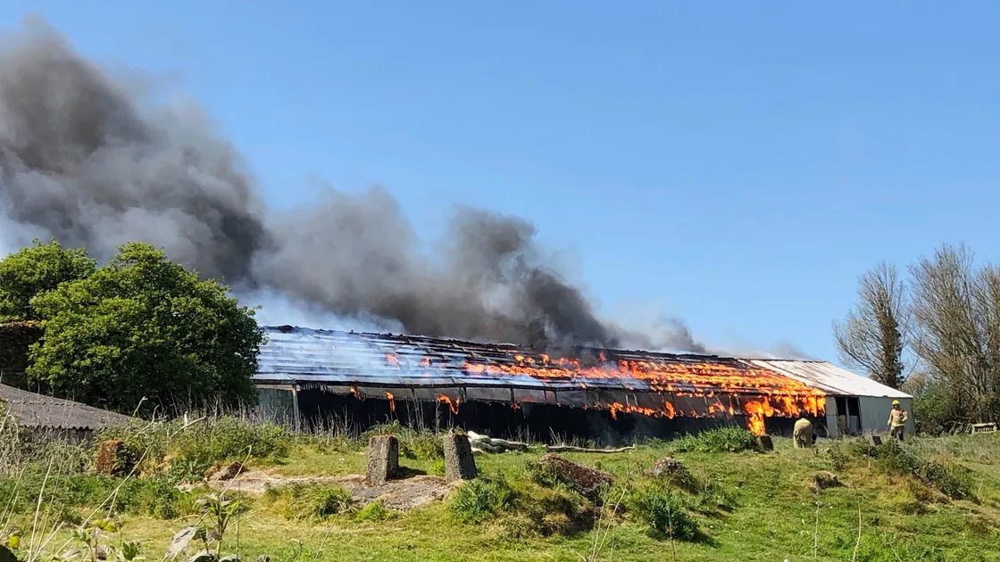 The barn was soon well alight. (Picture  by supplied by Nicky Will)