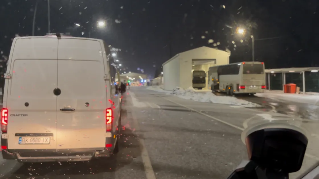 ‘After about five hours’ icy driving, I was mentally and physically drained. My wife, following my progress from home, found a small hotel in a town called Rivne. I arrived, parked up and fell into bed.’