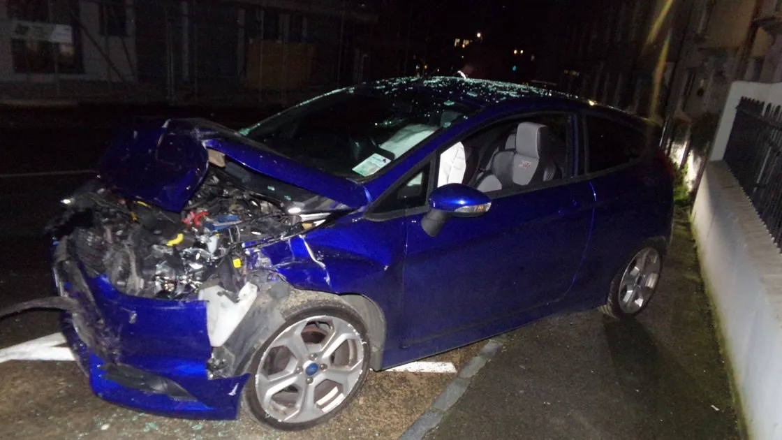 The court was told how police officers were called to attend a road traffic collision in La Charroterie, St Peter Port, shortly before 9.30pm on a Sunday.