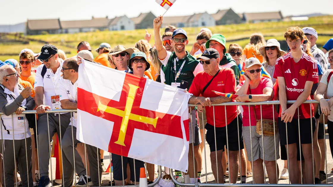 Guernsey support at Sunday’s Island Games triathlon.