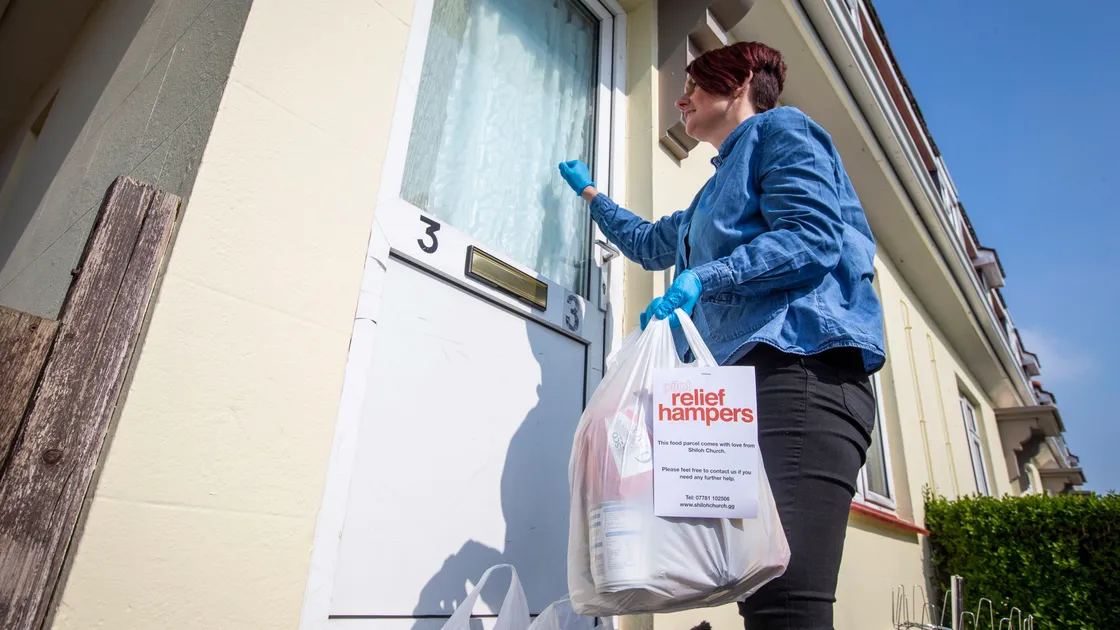 Shiloh Church volunteer Chrissy Salmon delivering the relief hampers.(Picture by Sophie Rabey, 27743937)