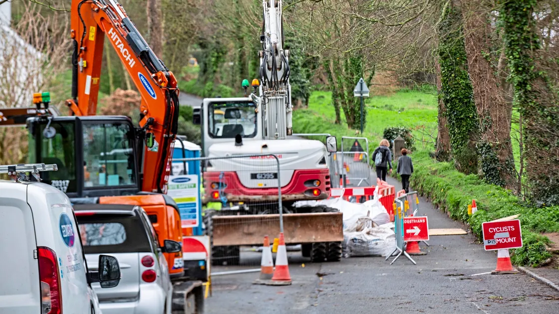 Guernsey Water staff have had to divert streams to work on repairs to a culvert which caused a sinkhole near the Little Chapel. (Picture by Sophie Rabey, 32986939)