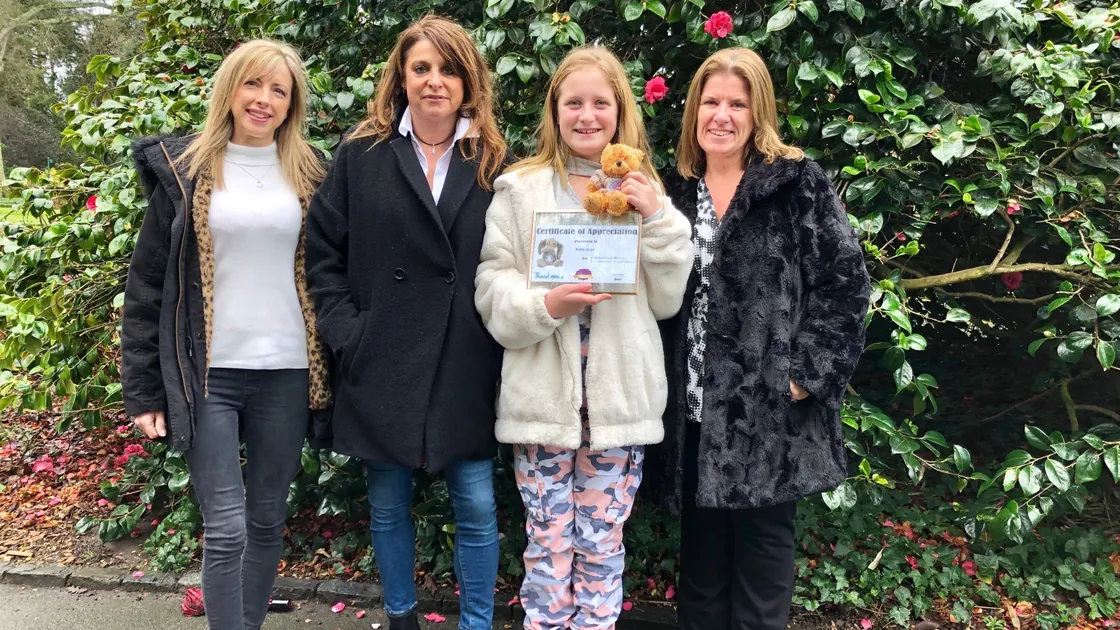 Left to Right: Sammy Meerveld from the Priaulx Premature Baby Foundation, co-founder of the charity Jo Priaulx, 10-year-old Katie and her mum Cathy Lloyd. Picture taken by Koby Meerveld, 9. (27133434)