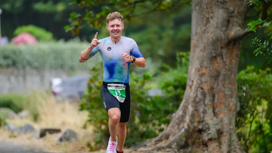 Ethan Woodhead won the Rocquaine Sprint Triathlon qualifying event from James Travers and surprise challenger Phil Touzeau.
