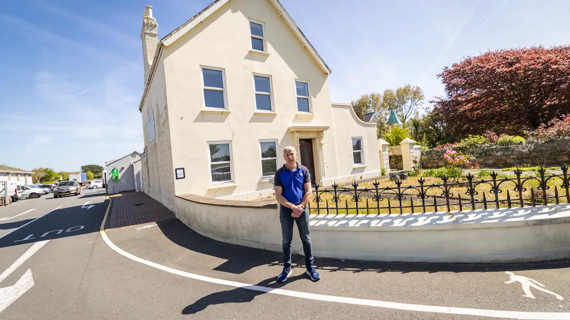 R H Gaudion co-director Martyn Gaudion next to the house that the business has submitted a planning application in respect of, to demolish and rebuild into residential and retail use. 					 (Picture by Sophie Rabey, 34723917)