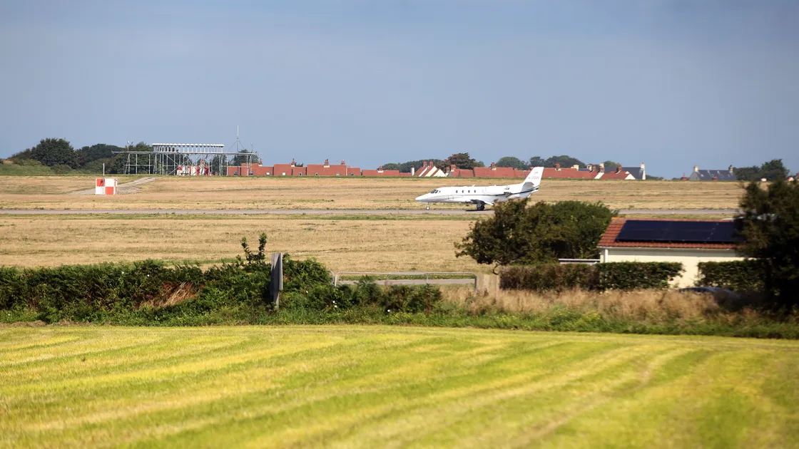 The field off Planque Lane where the hangar is proposed to go, photographed back in 2016. The field where the sleeper units could go is to the left