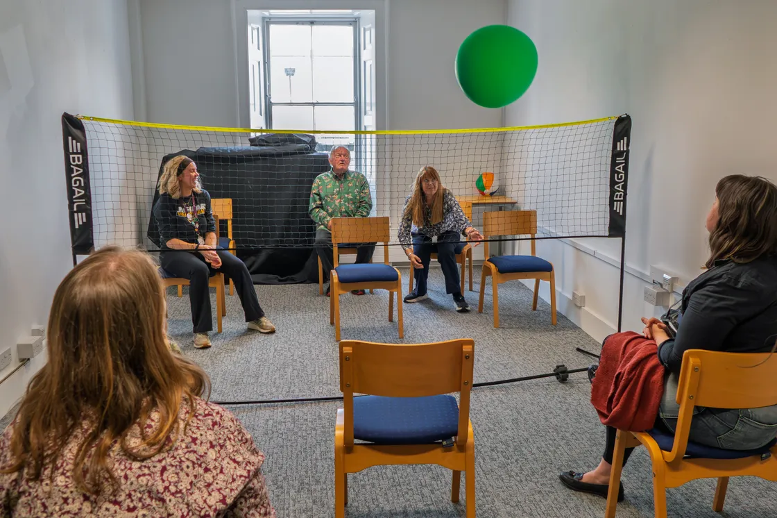 Activities at the Great Get Together included mindful colouring, instruction in crochet, guided meditation and seated volleyball.