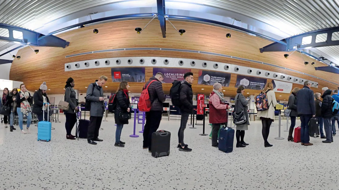 PASSENGERS are being advised to turn up early as a result of lengthy queues at airport security in recent days. Ports general manager Colin Le Ray said the reasons for this were being investigated, but there had been no significant delay in flight departure times. ‘We are advising people, particularity those who have checked in online, not to turn up at the last minute,’ he said. ‘We are not saying there isn’t room for improvement on our part, but we would advise people to heed our advice.’ Only one security lane is open at the moment due to work in the departures area. The security lane which is currently shut is due to reopen by the middle of December but then the other one will close from the middle of January. ‘When passengers turn up late, the airlines do have the right to refuse to take them,’ said Mr Le Ray. (Picture by Steve Sarre, 23203675)