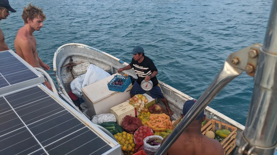 The Veg Man shows up every four days in some of the more remote islands. Image supplied by Adam Harvey. (27864507)
