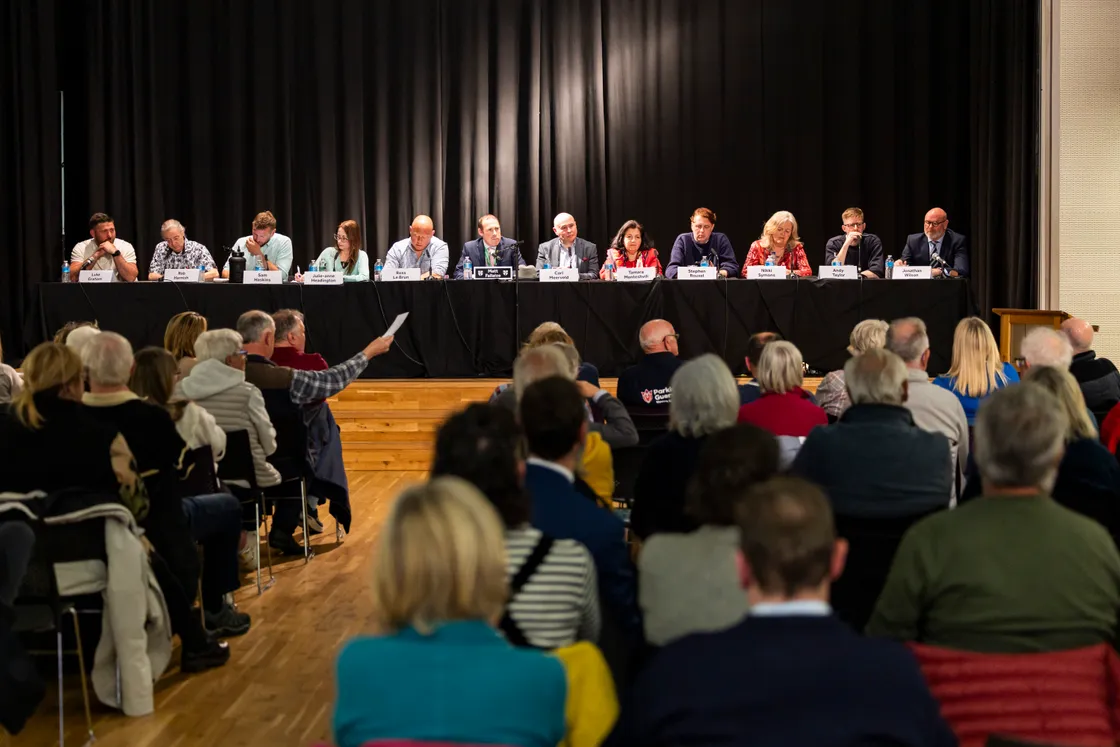 All 11 eleven candidates took part in the Guernsey Press hustings, facing questions from a live audience at Les Beaucamps High School last week.