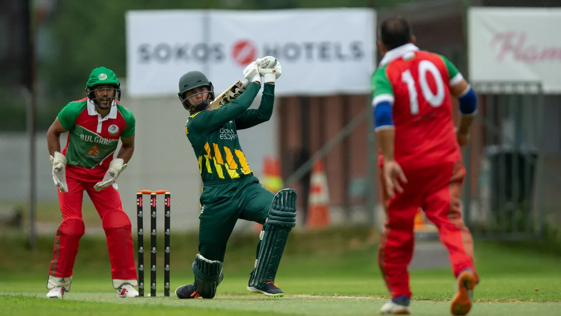 Guernsey batter Tom Nightingale won the man-of-the-match award against Bulgaria for his 40 from just 24 balls. (Picture by Martin Gray, www.guernseysportphotography.com, 31069025)