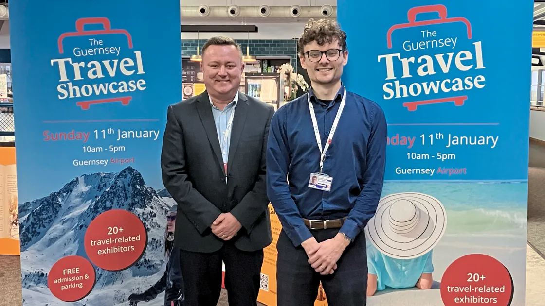 Airport director Richard Thomasson, left, and passenger operations manager Harrison Bird