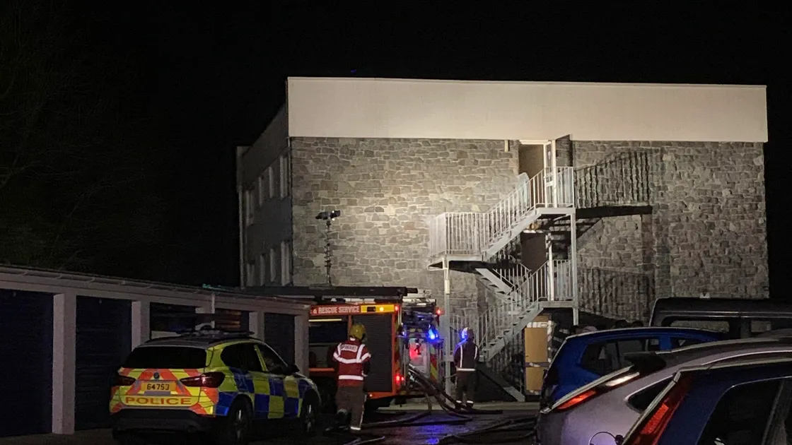 Fire at Rondhurst Court, Ronde Cheminee, St Sampson's, just after midnight on Saturday 25 January. (26988068)