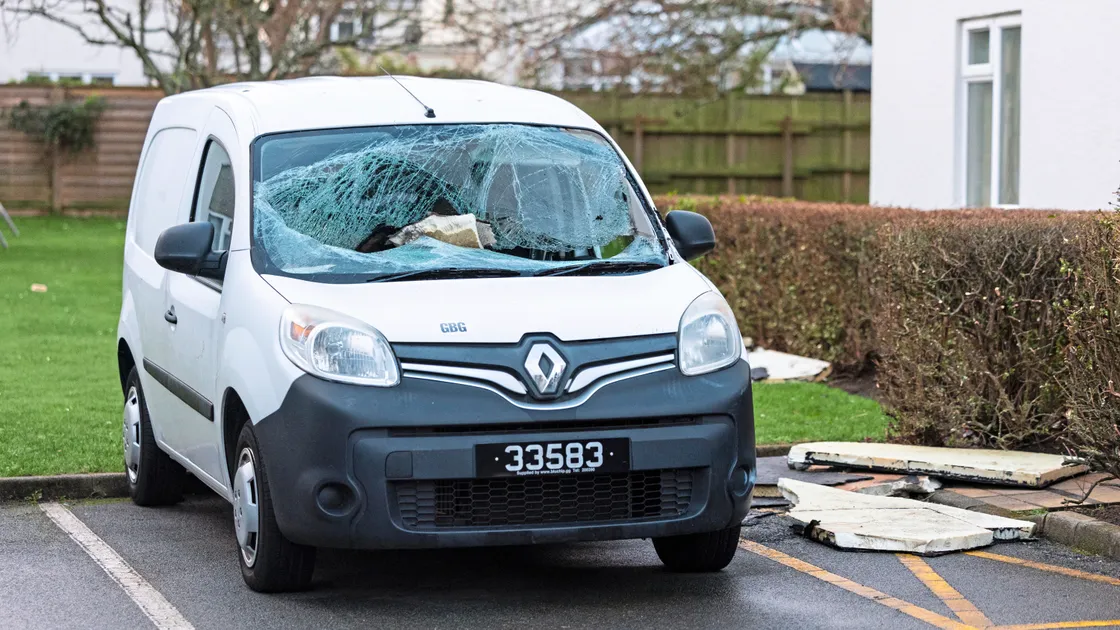 ‘I checked and it was the car windscreen being smashed and thought that part of the wall had collapsed’