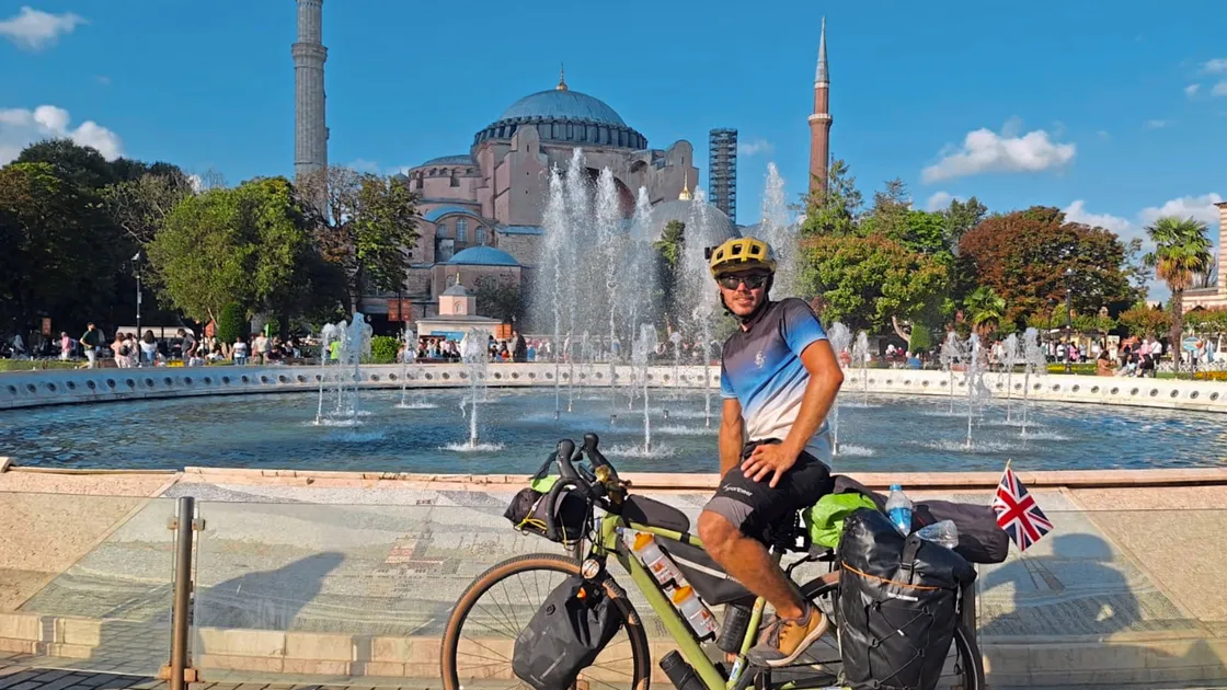 Local cyclist Alex Ford in Istanbul after completing his 2,500-mile charitable ride. (33403914)