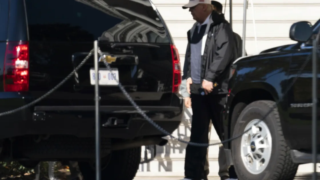 President Donald Trump walks to his vehicle on the South Lawn of the White House on Saturday after it was confirmed Joe Biden had won the race to be president. (Picture by AP Photo/Evan Vucci)