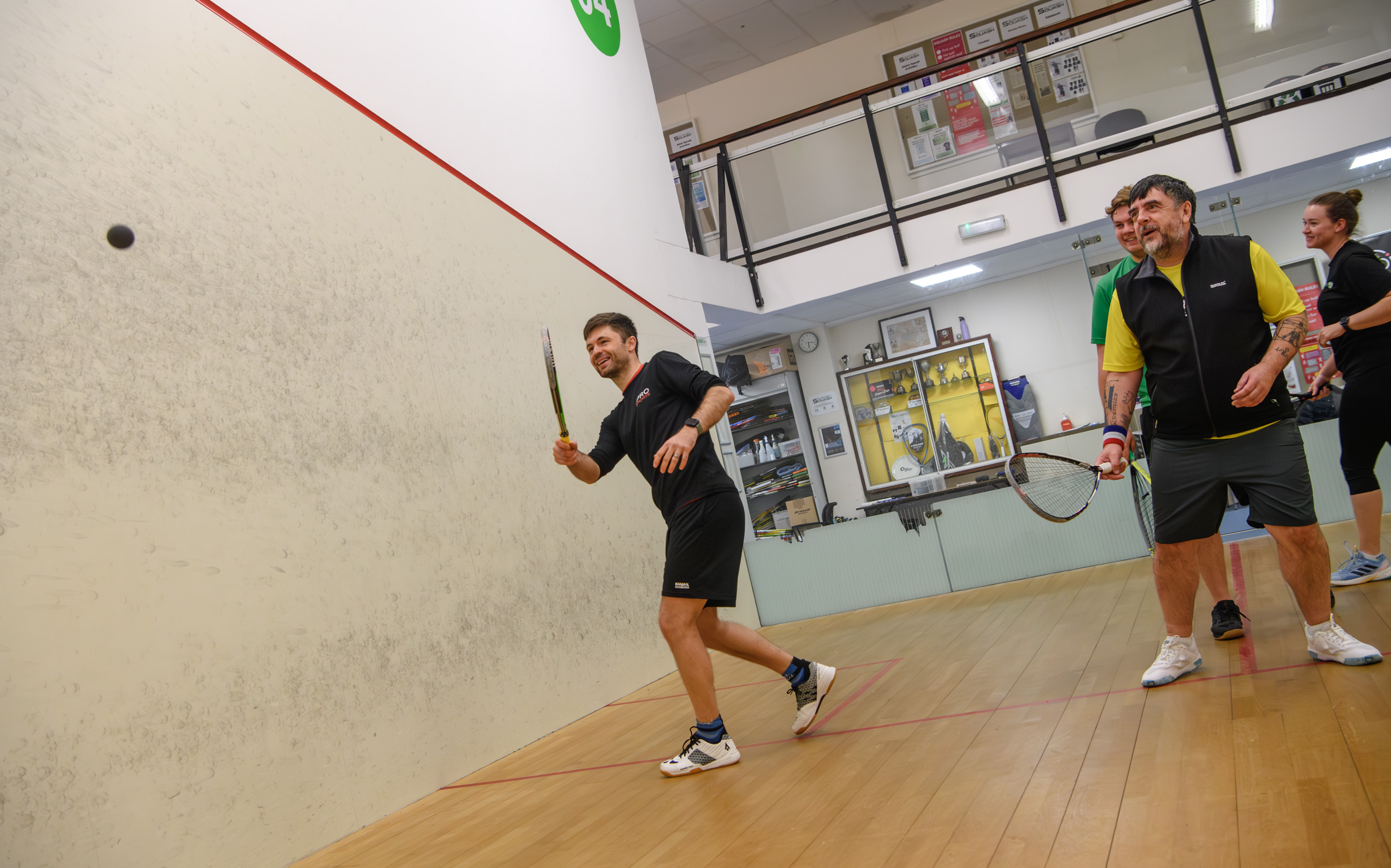 Racketball champion a hit with local players