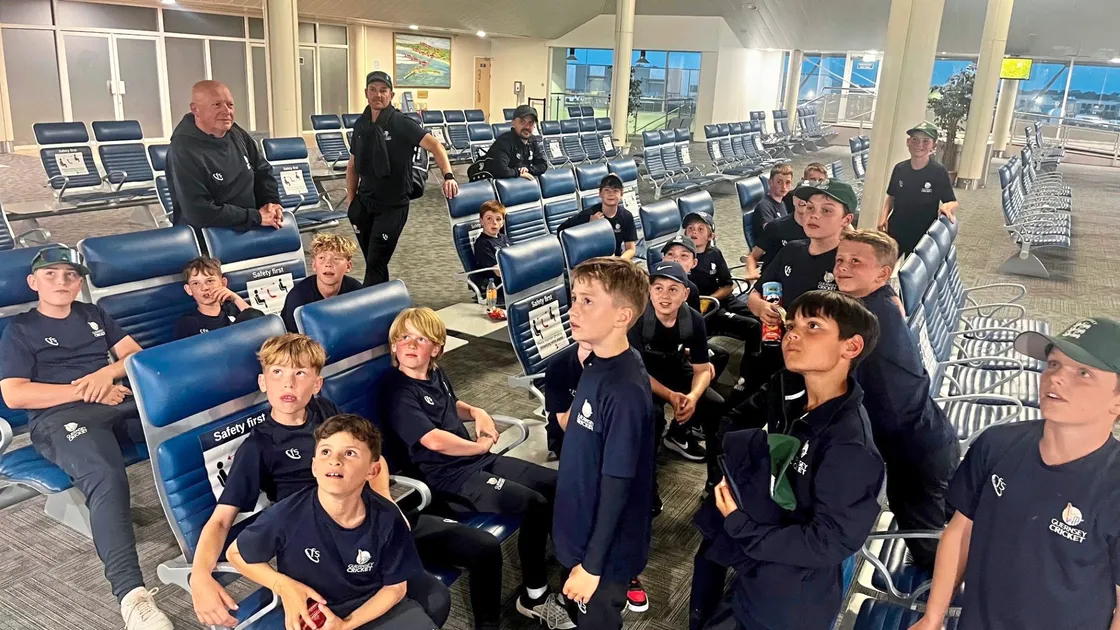Guernsey’s under-11 and under-13 cricket teams sat tight hoping for information regarding the status of their flight on Sunday evening, but ended up having to stay overnight due to a lack of aircraft availability. (33289309)
