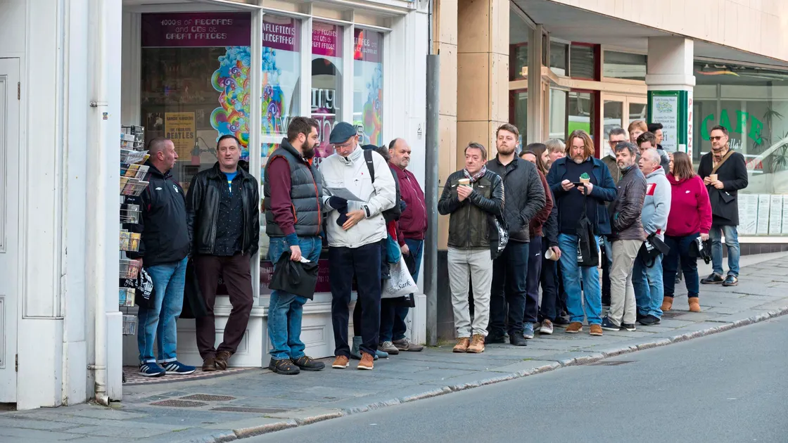 The queue outside Vinyl Vaughan’s grew as music fans tried to get their hands on special Record Store Day vinyl. (24403188)