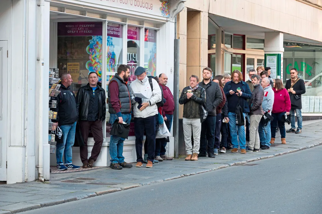 The queue outside Vinyl Vaughan’s grew as music fans tried to get their hands on special Record Store Day vinyl. (24403188)