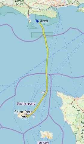 Digimap AIS showed the MV Jireh on its way to Weymouth on Saturday.