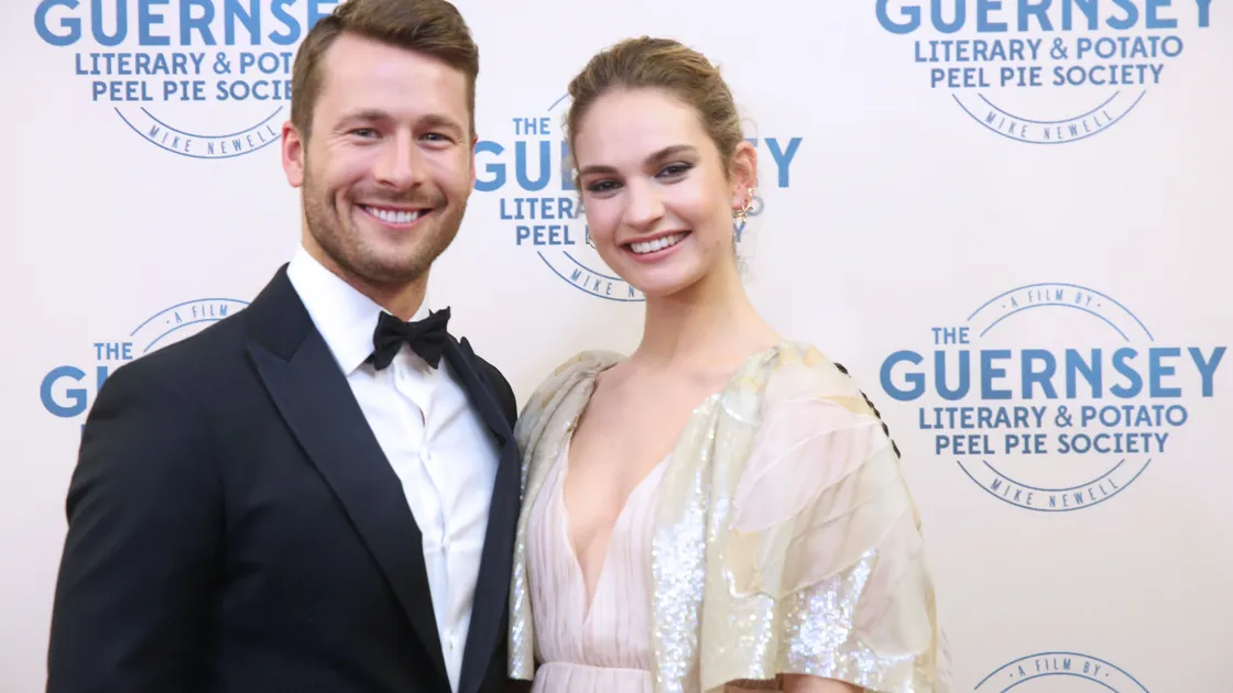Stars Glen Powell and Lily James at local premiere of The Guernsey Literary and Potato Peel Pie Society premiere. (Picture by Adrian Miller, 21294221)