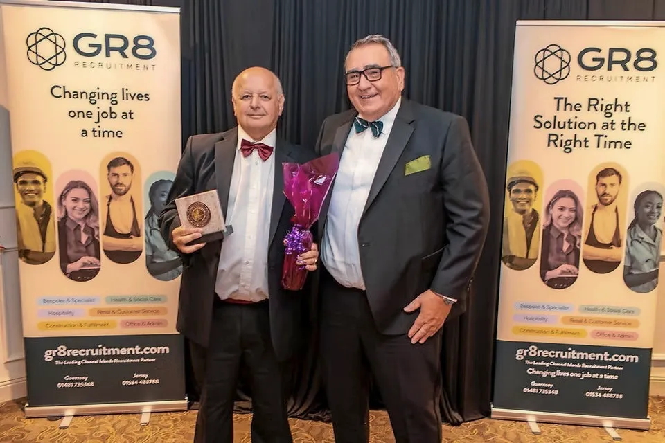 David with Deputy Simon Vermeulin at the Property and Construction Awards. (Picture supplied)