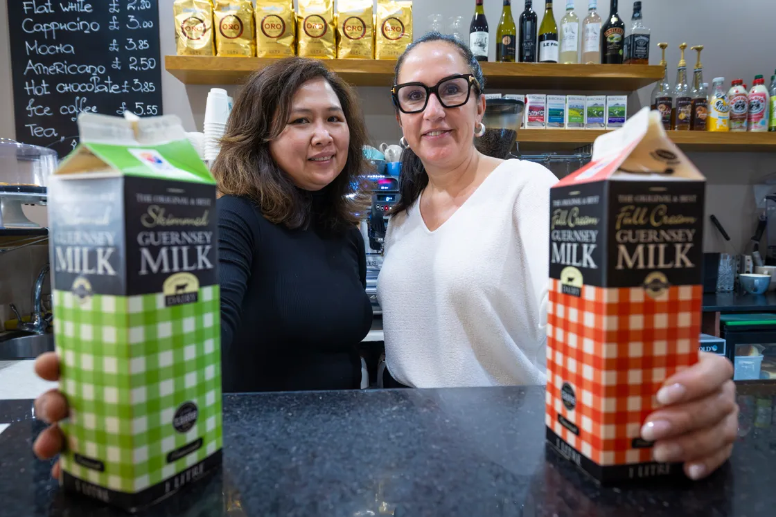 Grace Serrano, left, and Evija Abreu at Cafe Emilia in town.