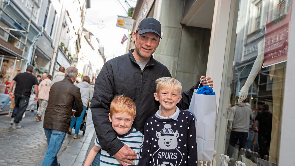 Andrew Robilliard was shopping with his sons Callum, left, 6, and Flynn, 9, for presents for the boys’ mum. (Pictures by Luke Le Prevost, 32808079)