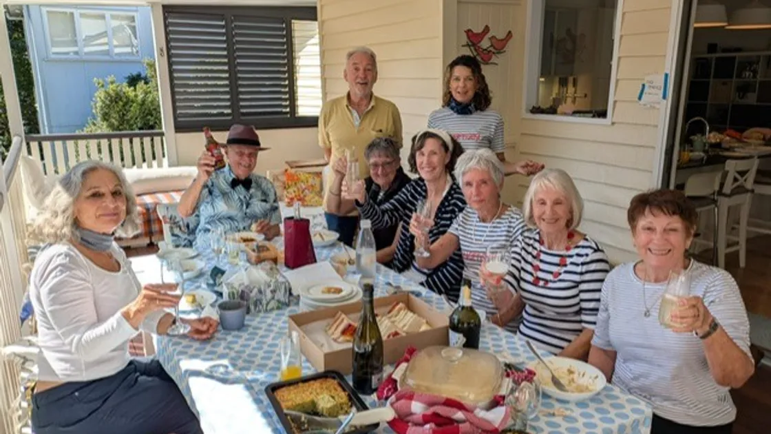 Jessica Reid and friends celebrate Liberation Day in Australia.