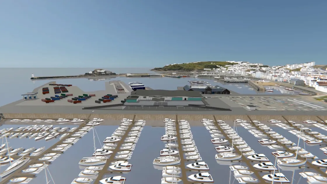 3D representation of the preferred option for the harbour redevelopment. Image supplied by STSB and Guernsey Ports. (29533159)