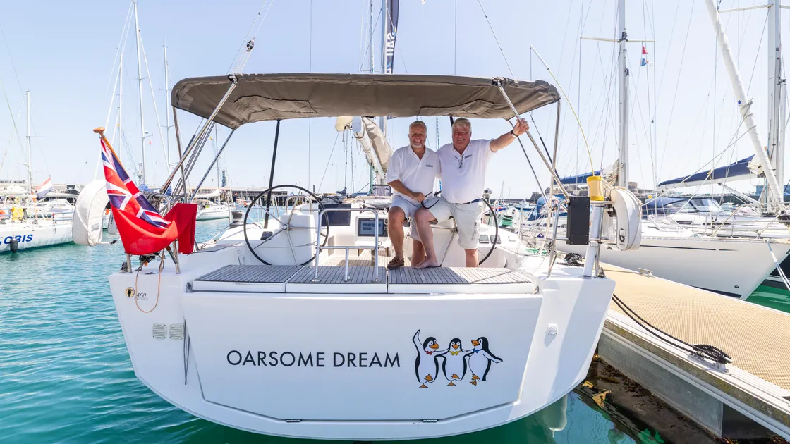 Sail2Help, a programme established to raise awareness of mental health issues in young people, was in the island at the weekend and will be back at the end of the month, working with local communities. Craig Ballantyne, left, and Tim Davies are pictured.						 (Picture by Sophie Rabey, 34824252)
