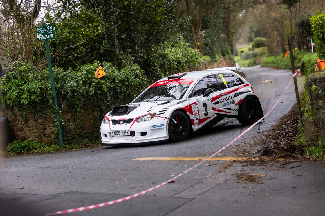 Ed Fossey was on the pace all weekend with Guernsey’s Will Rutherford in the navigator seat