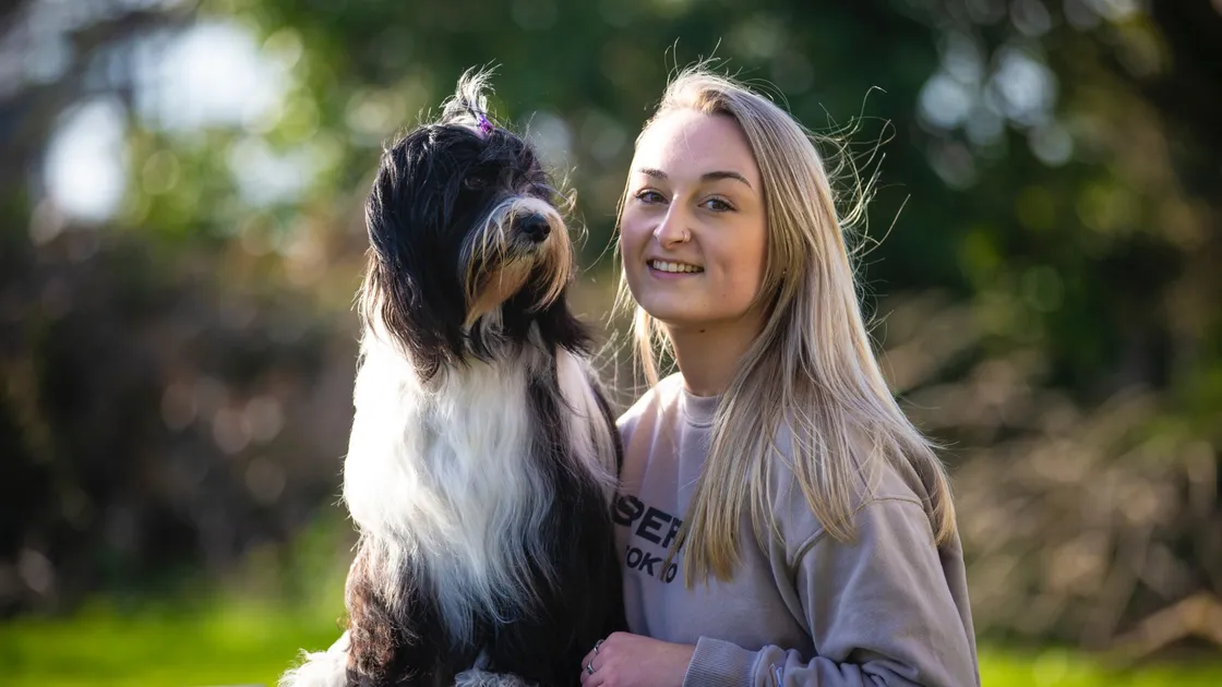 Guernsey Kennel Club vice-president Paige Le Moignan with her Tibetan Terrier Mika. (Picture by Peter Frankland, 32983554)